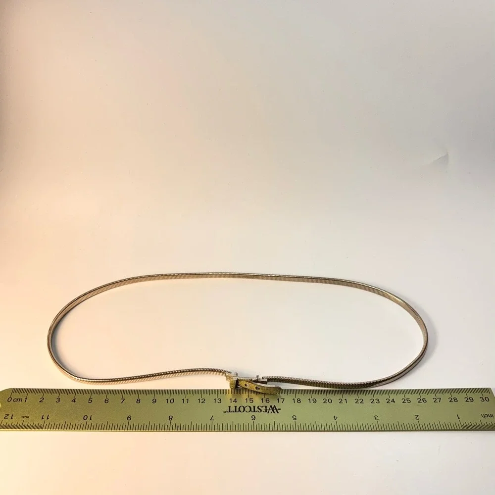 Vintage Accessocraft Snake Chain Belt Silver Skinny Minimalist MCM Boho‎ 24 inch